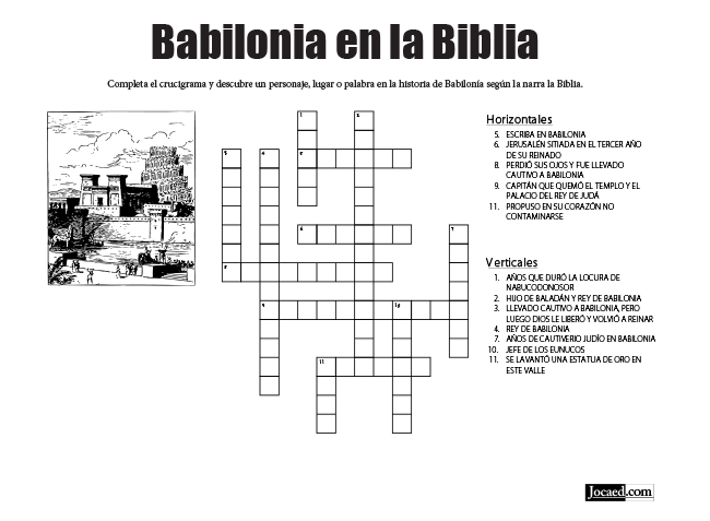 Juego Bíblico Para Niños: Crucigrama — Babilonia en la Biblia