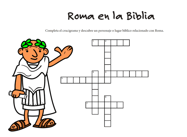 Juego Bíblico Para Niños: Crucigrama — Roma en la Biblia